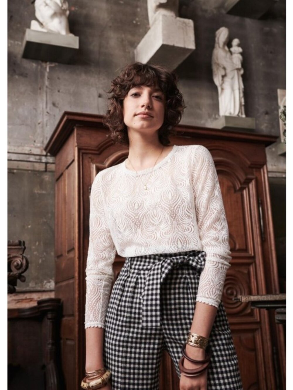 💕SEZANE💕 Cyrielle Blouse ~ Ecru 34 NWOT - Picture 6 of 16